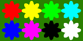 Wiese mit verschiedenfarbigen Blumen